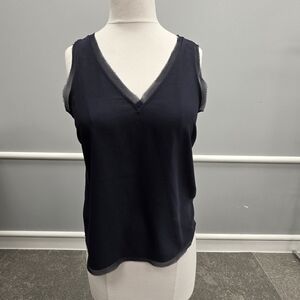 Chelsea28 Navy Sleeveless V-Neck Sleeveless Blouse